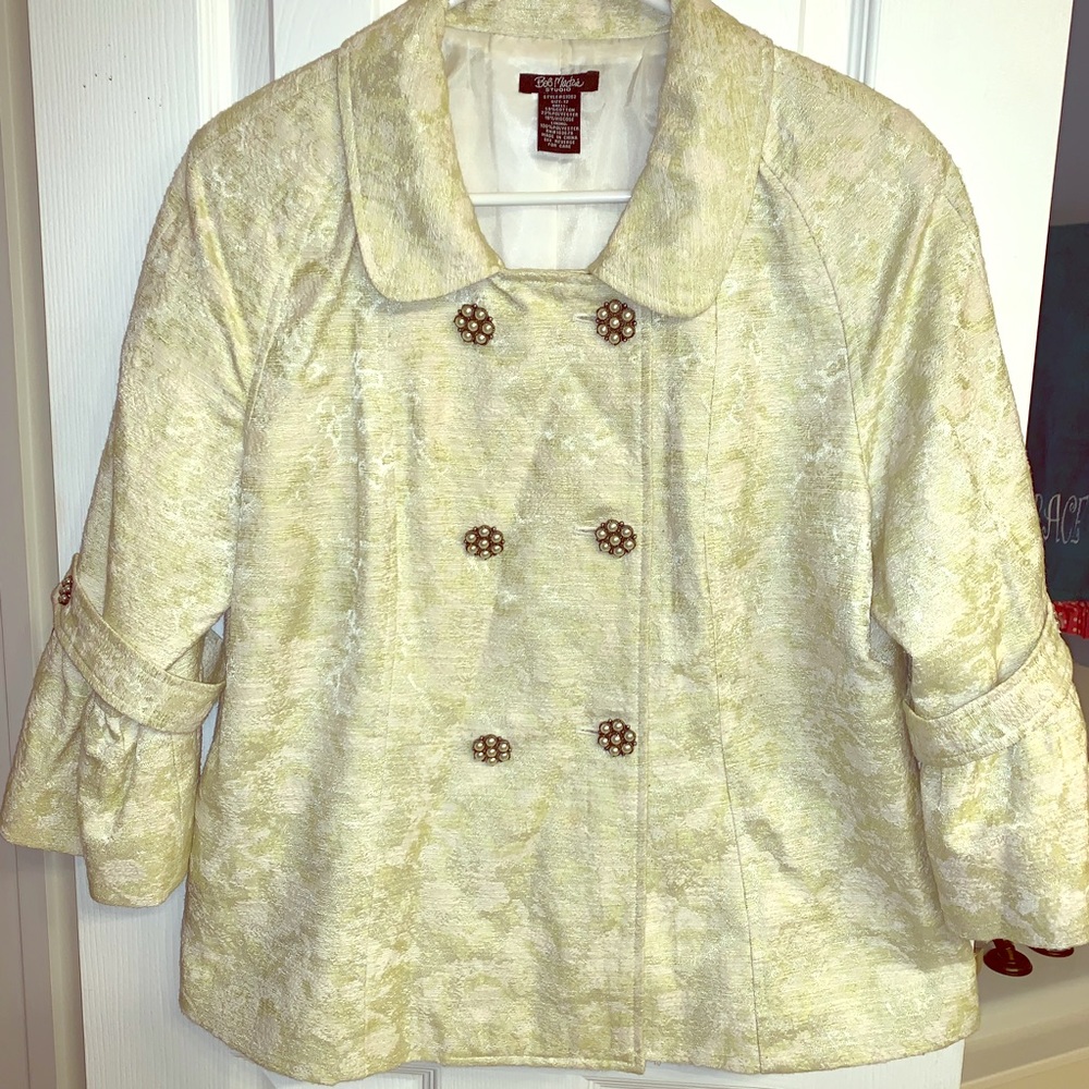Vintage Bob Mackie mint swing coat Pearl Buttons